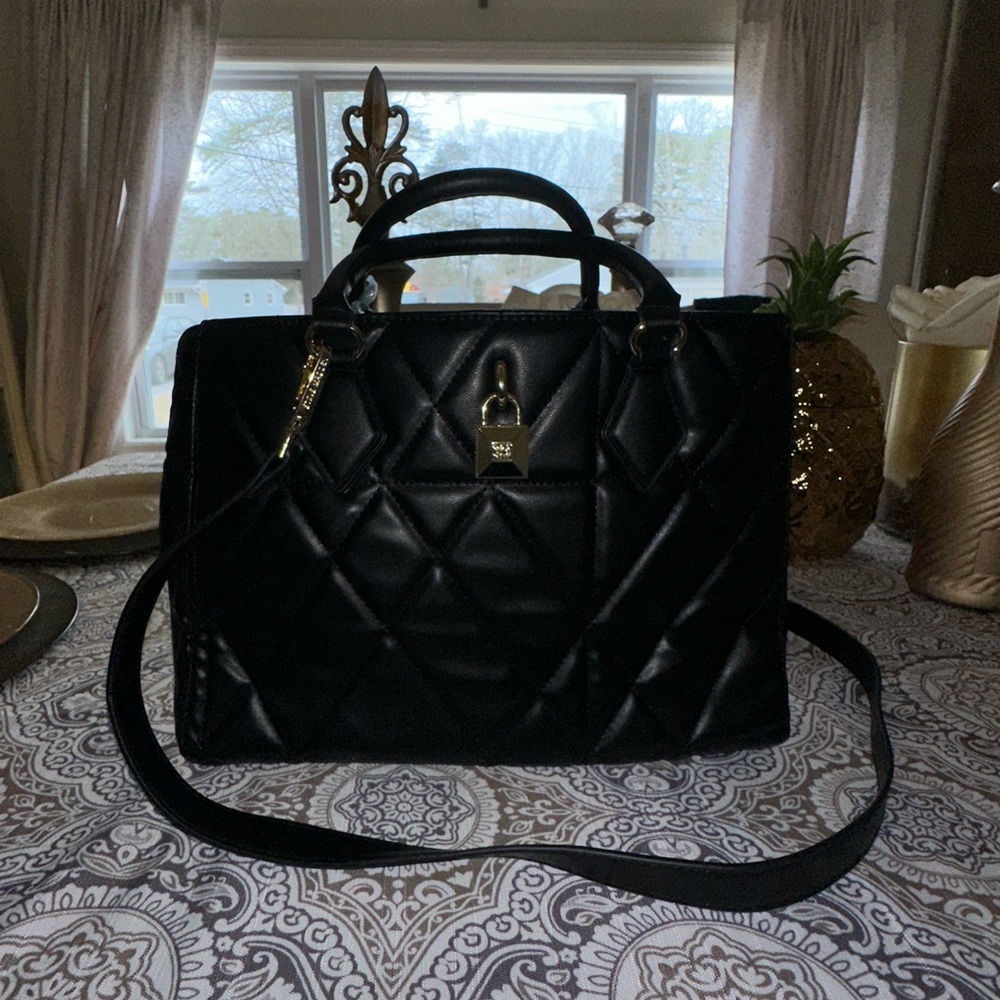 Steve Madden Black Quilted Handbag